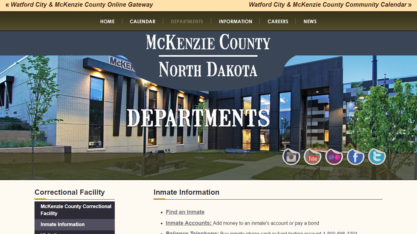 Inmate Information - McKenzie County North Dakota